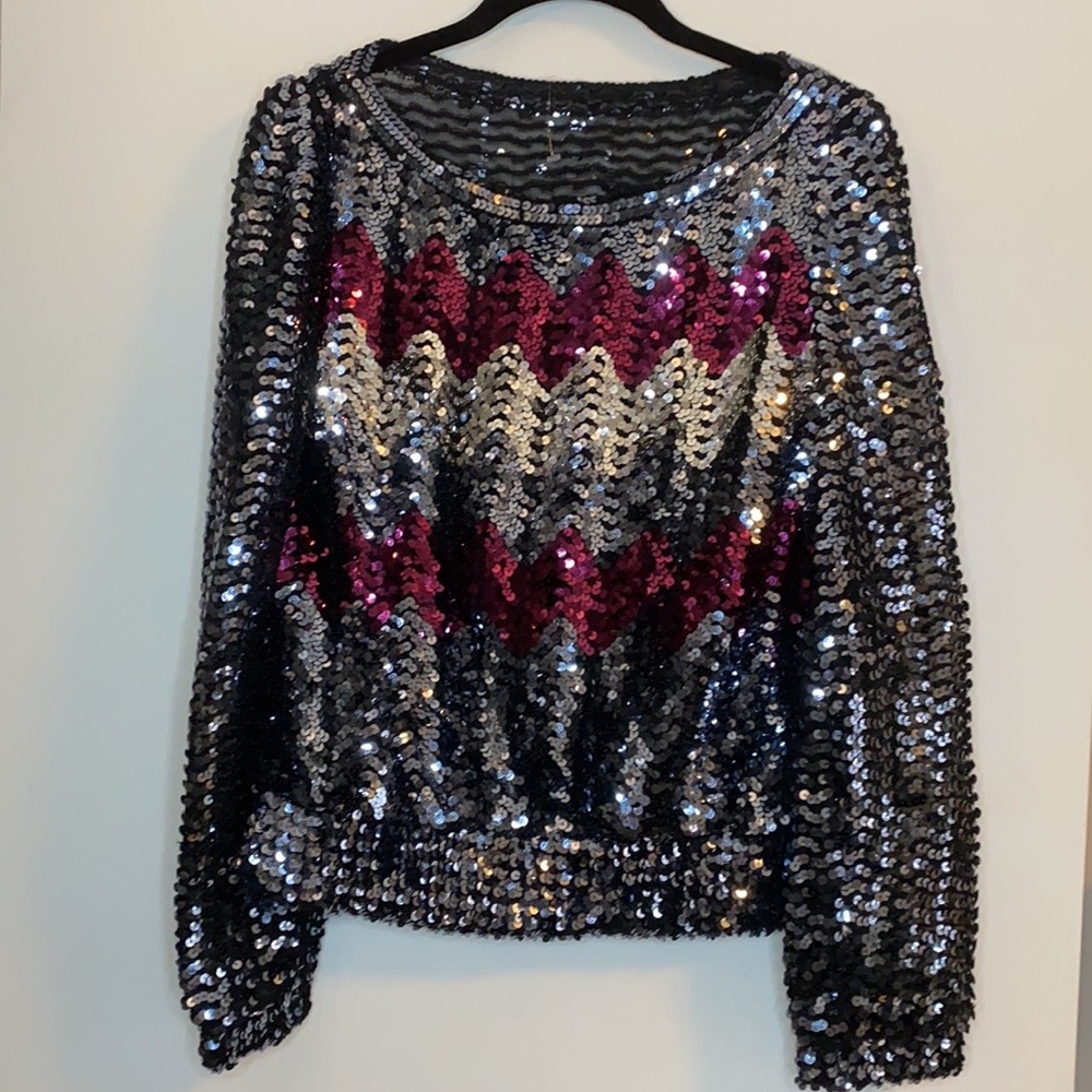 Glamorous Sequin Long sleeve Top